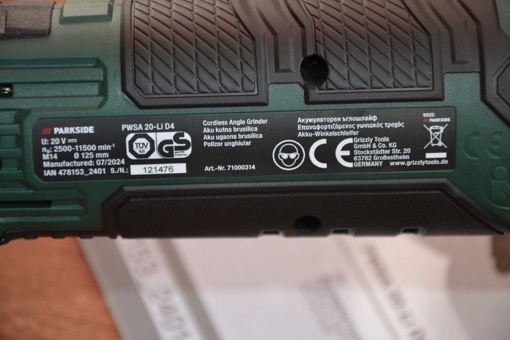 Нов акумулаторен ъглошлайф Parkside 125мм