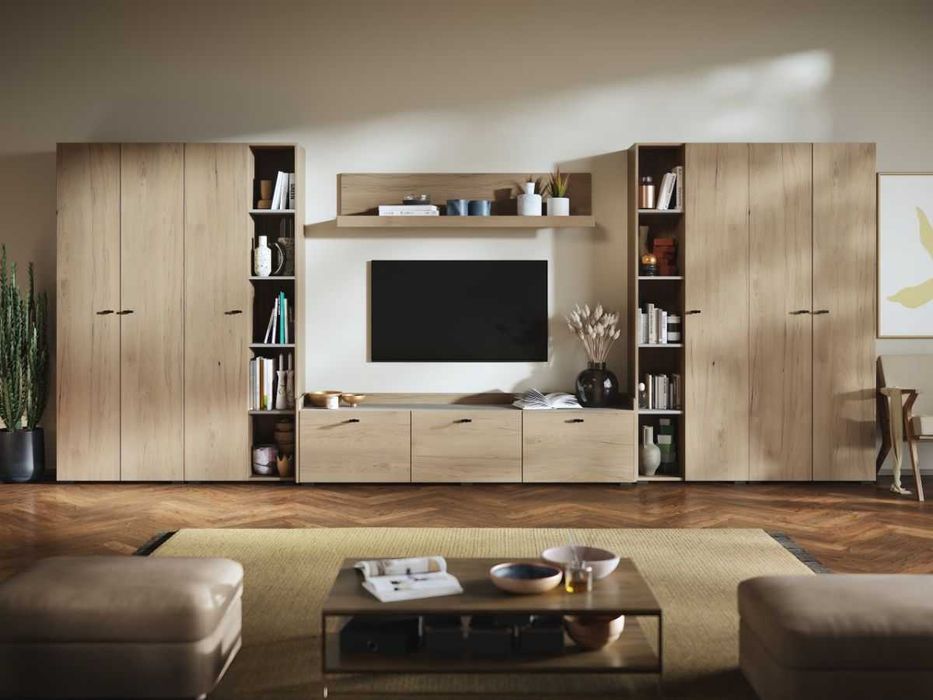 Living Silensia C5 DUO – Mobila sufragerie aspect lemn / bej