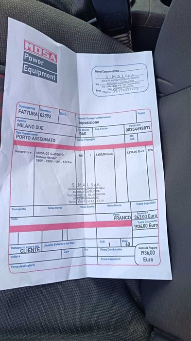De vanzare generator pe Benzina inport Italia MOSA
