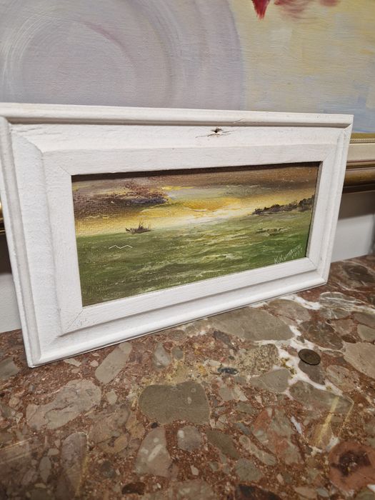 Прекрасна антикварна картина масло фазер Куню Китанов Ки