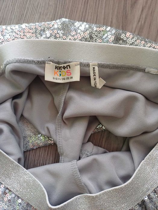 Нови пола-панталонче с пайети Koton + потниче Koton за 11-12 г.