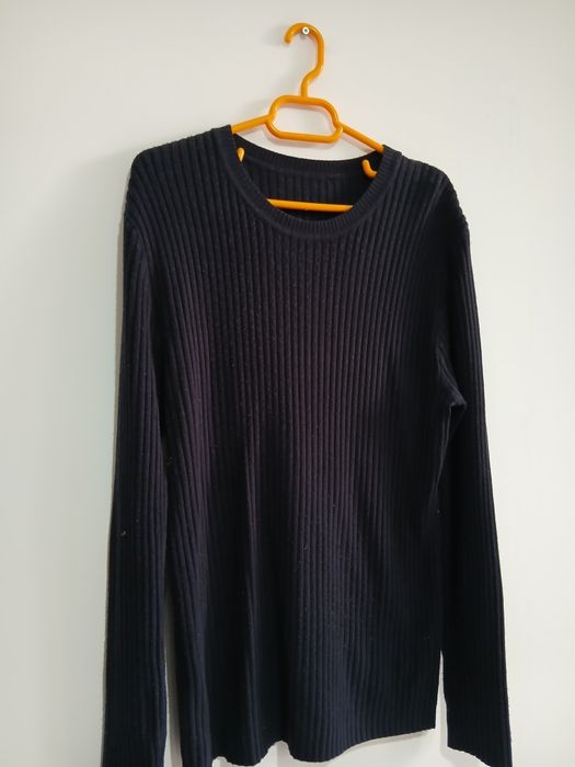 Pulovar barbati bleumarin unisex mulat pe corp masura XL din bumbac