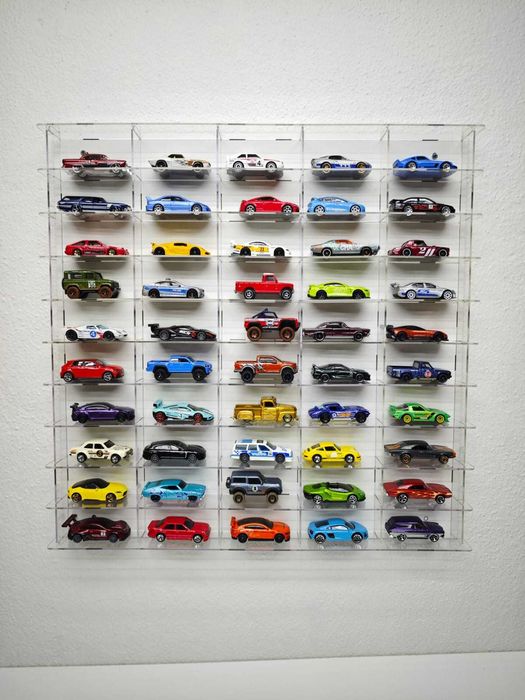 Hot Wheels Matchbox Majorette Siku - Дървена етажерка за макетни коли