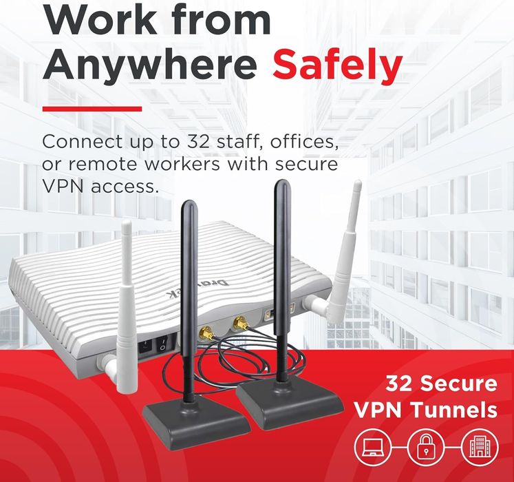 Router 4G (sim) cu VPN. Vigor 2865LAC DrayTek. Wi-Fi 5. Home office