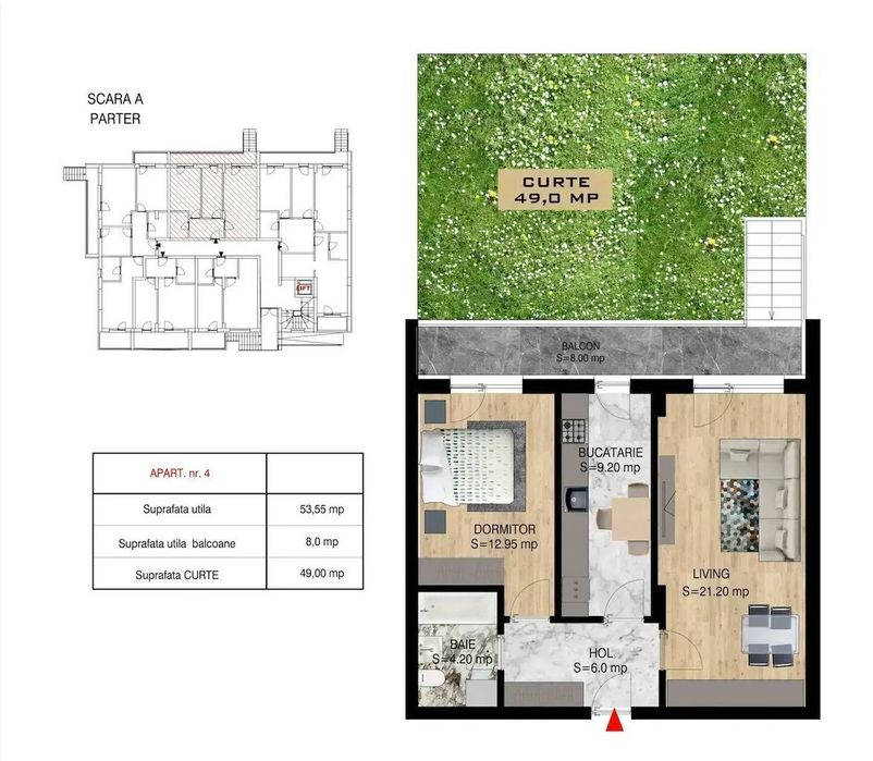 Apartament 2 Camere cu Gradina 49MP Theodor Pallady Metrou N Teclu