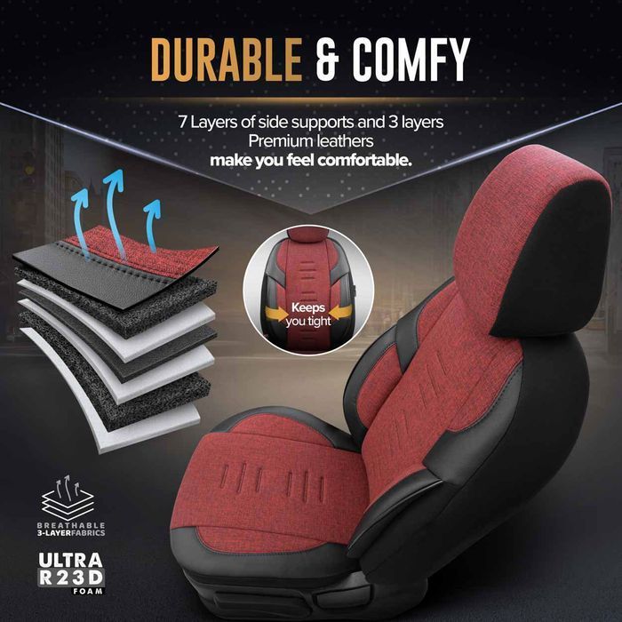 Set huse scaune Premium, Universale, fractionate Otom Throne 103, rosu