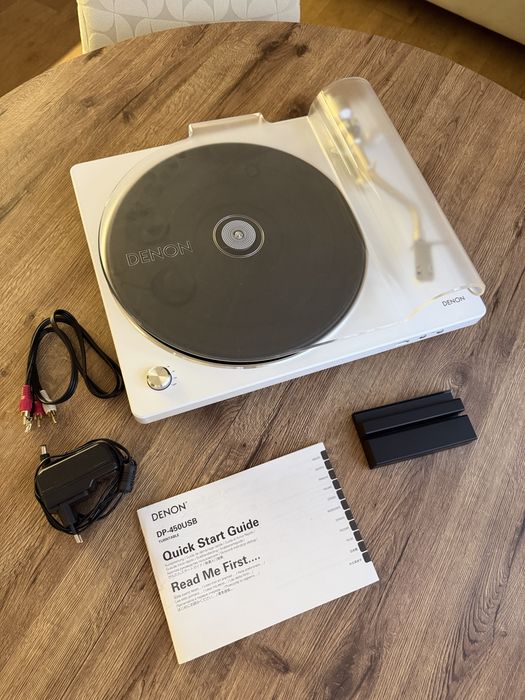 Виниловый проигрыватель DENON DP-450USB белый