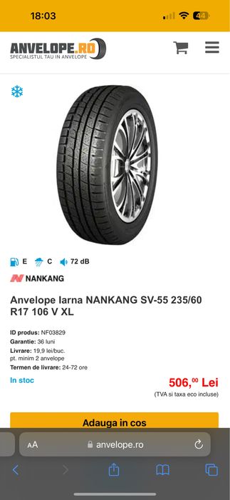 Jante / Roti -  Audi  -Cauciucuri Iarna 2023 - R17 - Folosite o iarna