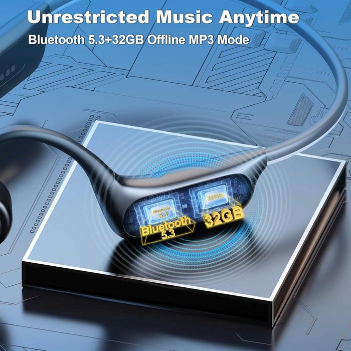 BC3 Pro костно-проводими Bluetooth слушалки вградена памет 32GB,IP68