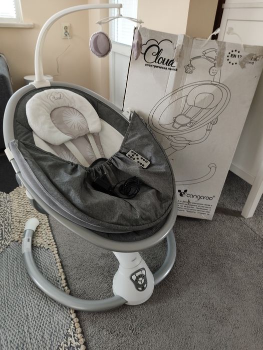 CANGAROO Електрическа люлка - шезлонг CLOUD СИВ