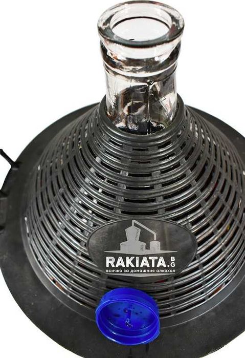 Дамаджана стъклена 34л с PVC оплетка-кош и дръжки PVC капачка,21200080