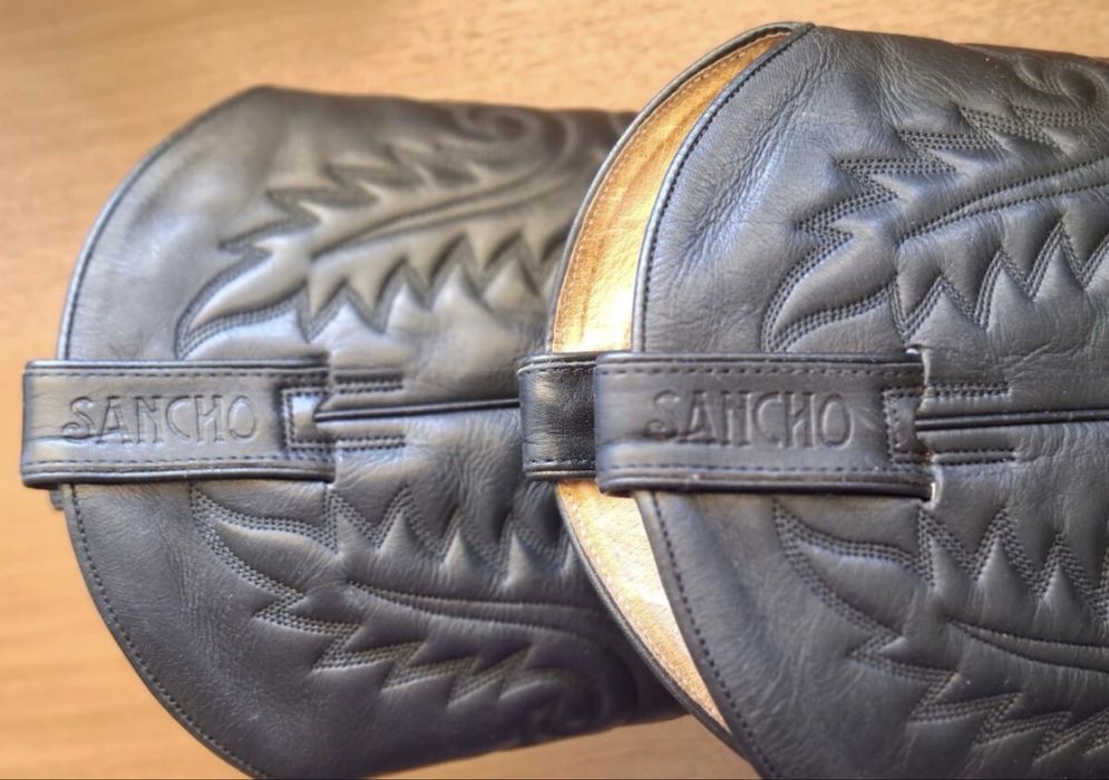 Sancho 6291/6285 кожени каубойски ботуши в черно, 46 EU