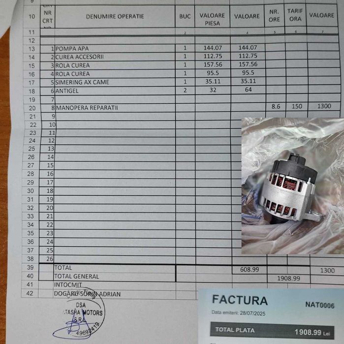 Alfa Romeo 147 1.9 JTD 115CP 2005 – Distributie schimbata recent