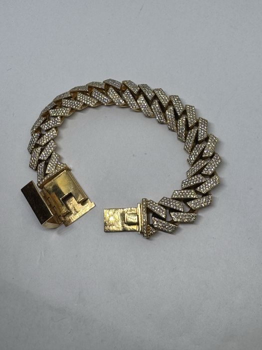 УНИКАЛНА мъжка златна гривна с диаманти 149.96гр 9к 375