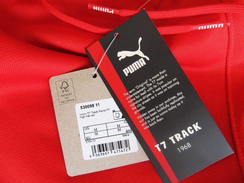 Нов спортен панталон PUMA Iconic T7 червен внос от Англия