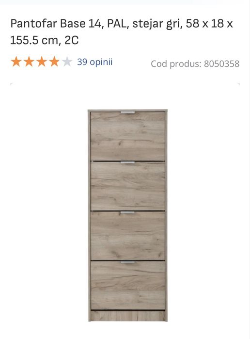 Pantofar cu 4 sertare NOU
