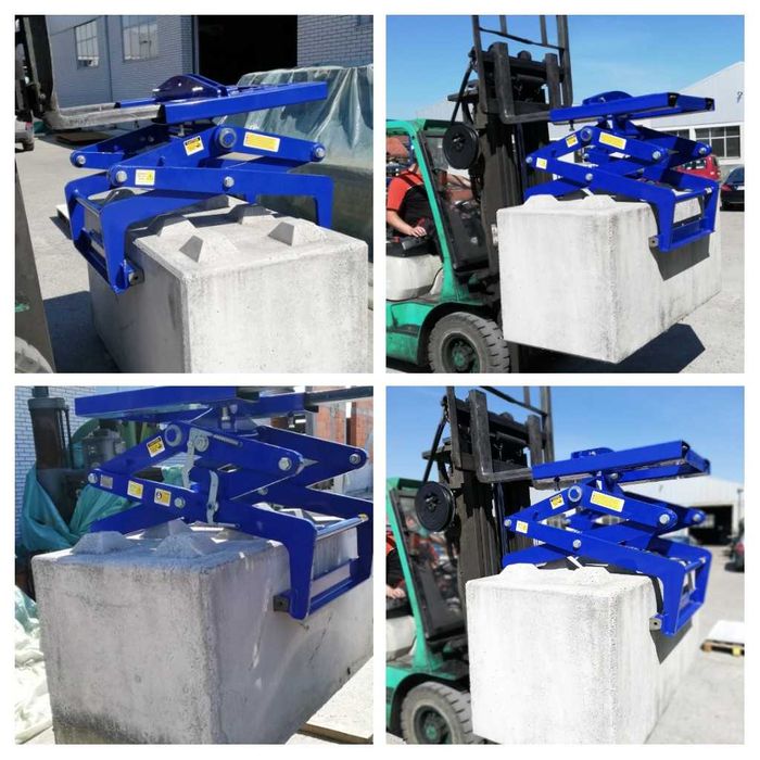 Sistem manipulare / cleste blocuri de beton interconectabile tip lego