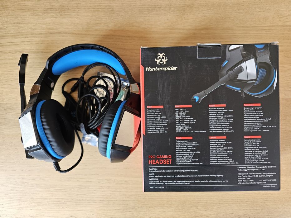 Casti Gaming HunterSpider V3 Pro, Surround Sound 7.1, Super Deep Bass