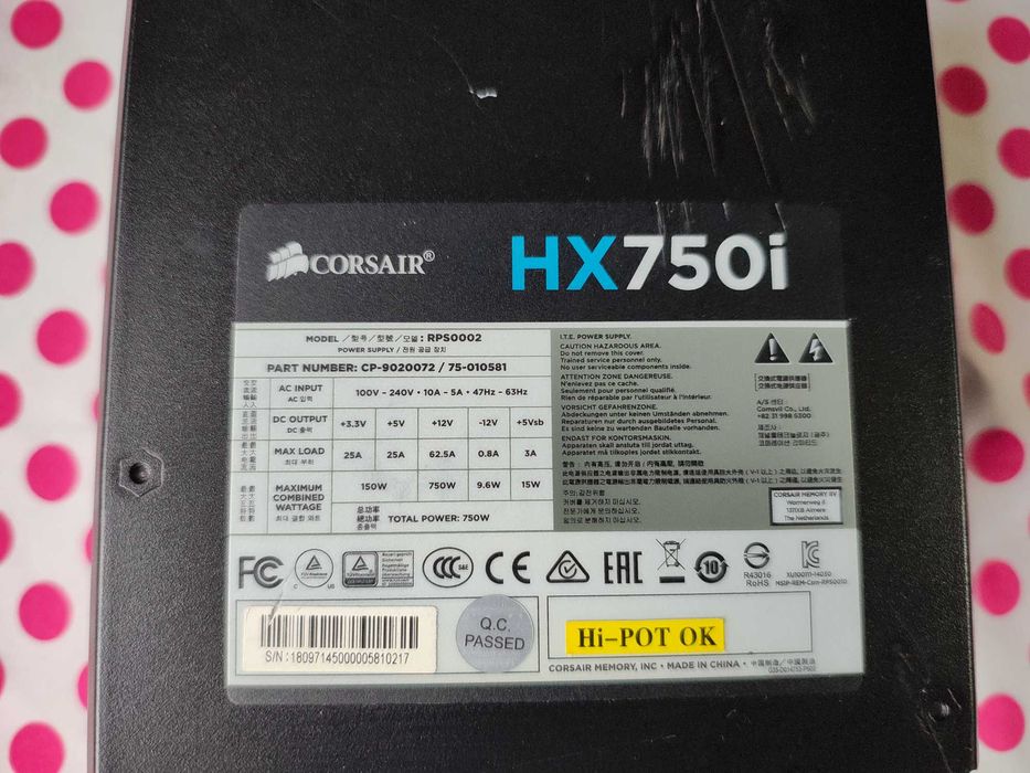 Sursa PC Corsair HX Series HX750, 750W Platinum.