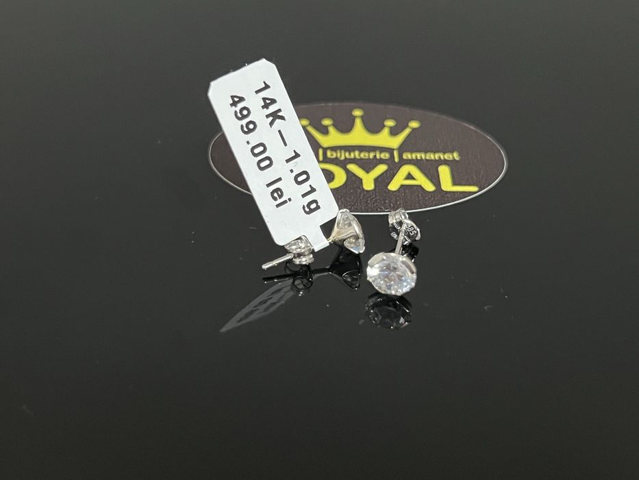 Bijuteria Royal CB : Cercei aur alb 14K 1,01 grame