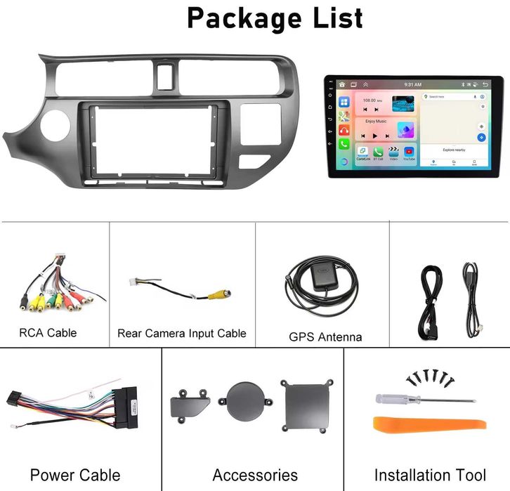 Навигация Двоен дин Мултимедия за KIA RIO 2012 Android 2 DIN  Киа Рио