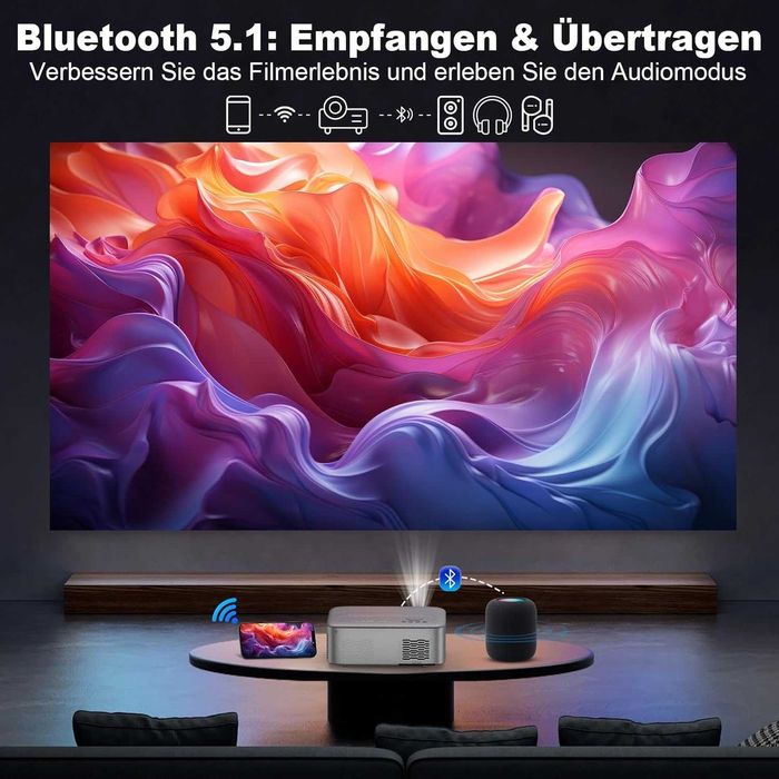 Проектор FRESHDEW 26000L Native 1080P | 300" | 5G WiFi 6 | 4К Support