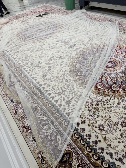 Тюль большая белая