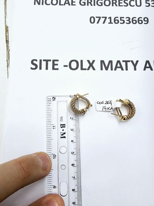 Vand cercei din aur 14 k 8.23 g cod 264
