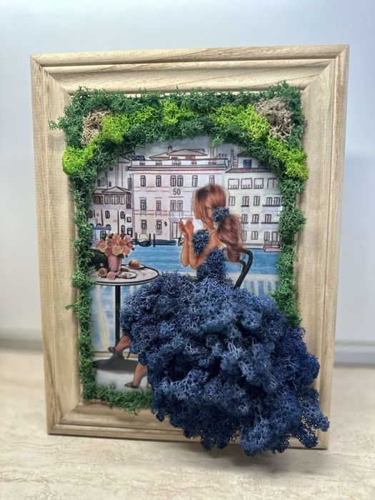 Изработвам картини със скандинавски мъх по поръчка