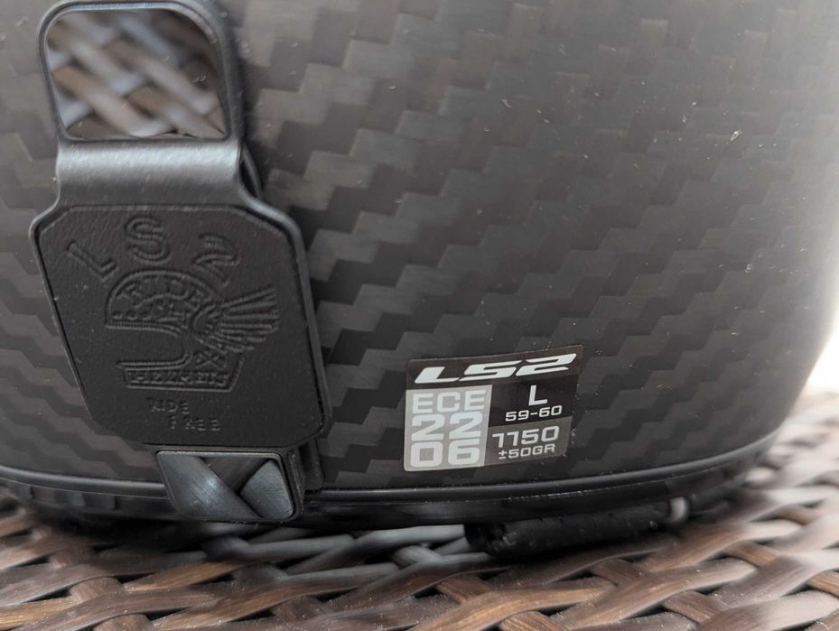 Casca moto chopper LS2 BOB Carbon, marime L -open face, ochelari soare