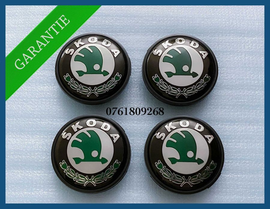 Set 4 capace 65mm 3B7601171 jante aliaj Skoda Octavia Fabia Yeti Rapid