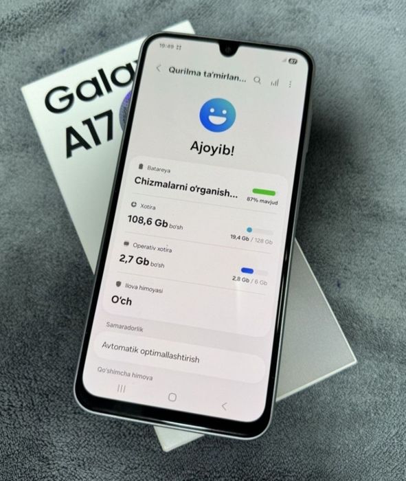 Samsung galaxy A17,  kafolati bilan