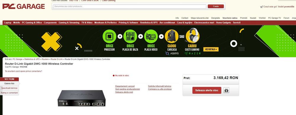 Router D-ink Gigabit DWC-1000 Wireless Controler pret magazin 3000lei