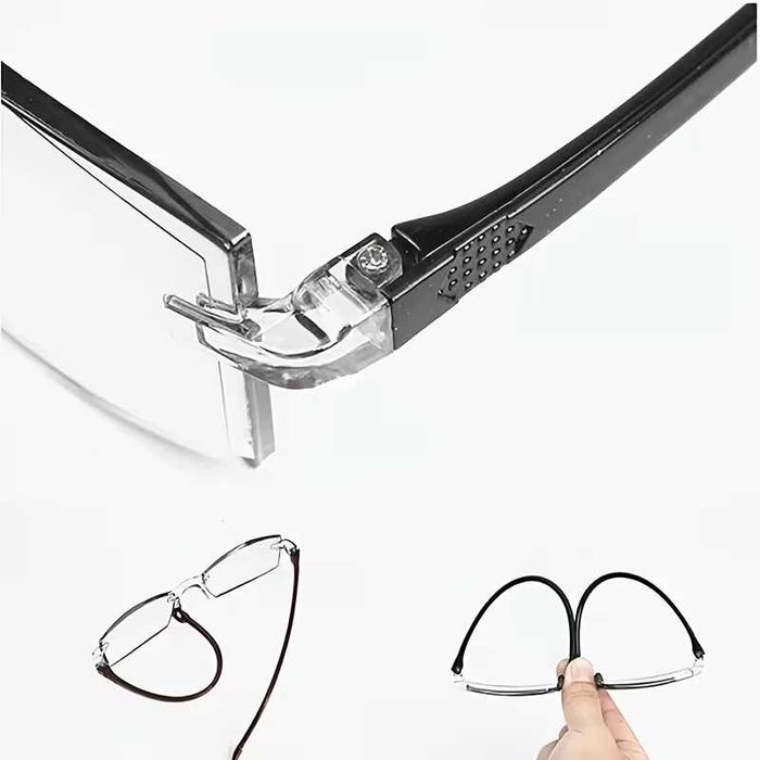 Ochelari de citit +2.00 NOI – model modern, fără ramă, unisex