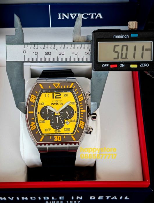 INVICTA Gridlock Yellow 50 mm, Инвикта нов ръчен часовник