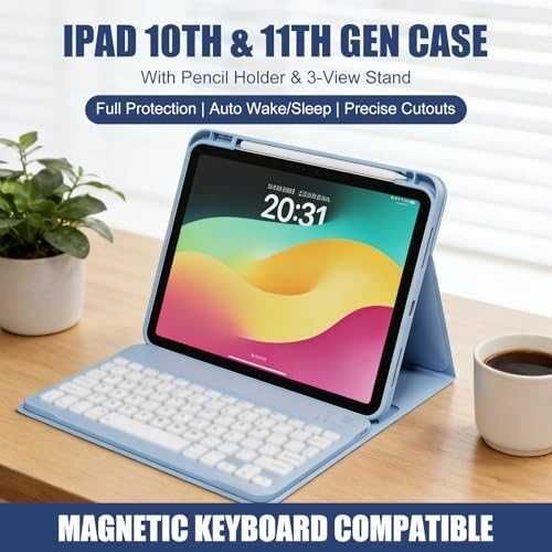 Нов Калъф за iPad A16 11 2025 / 10 10.9 2022 със слот за Pencil син защитен кейс таблет Айпад