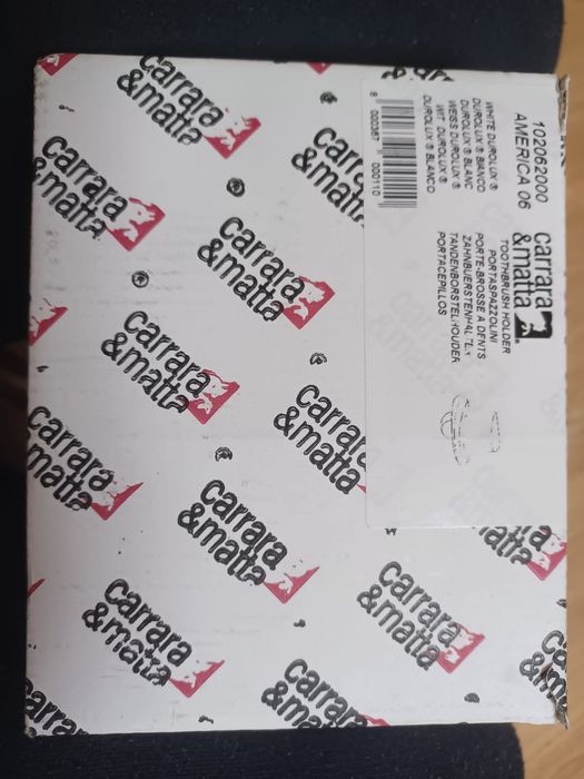 Suport Carrara & Matta periuțe și pasta de dinți acril duraluminiu alb