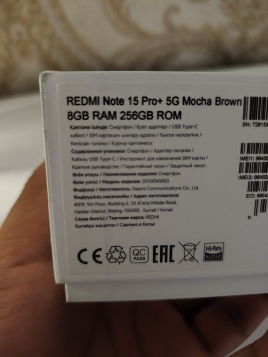 Redmi note 15 pro plus 5G sotiladi. Yengi hali 100% Mocha Brown rang.
