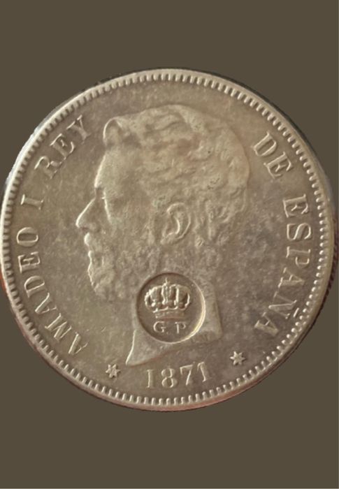 5 pesetas 1871 GP
