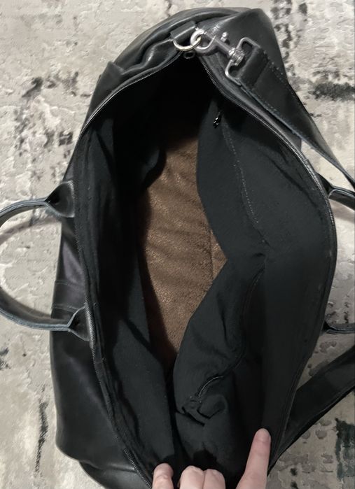 Geanta de voiaj din piele naturala pt voiaj/transport/sala negru/black