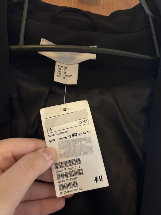 H&M черен шлифер