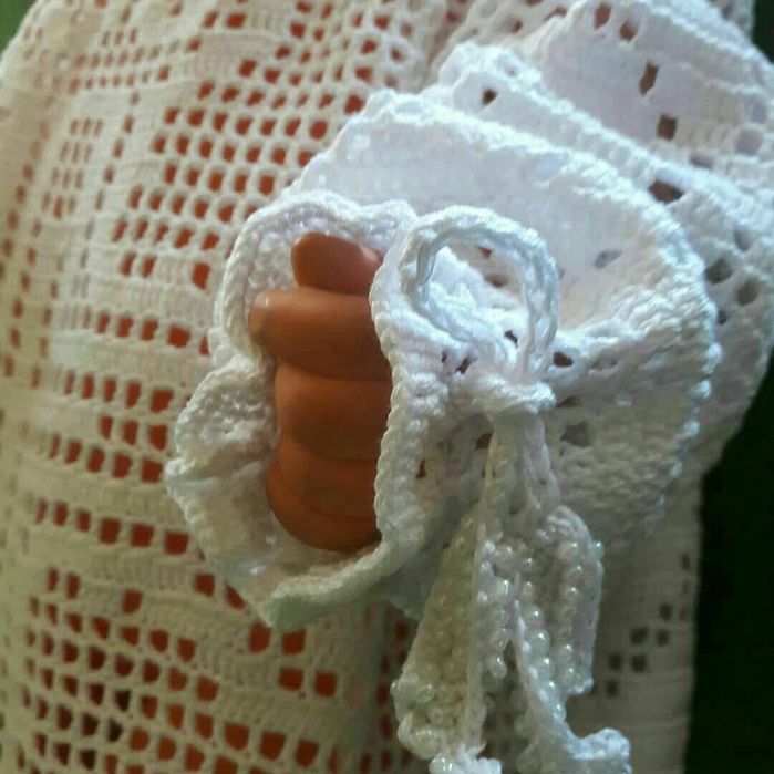 Крестильная рубашка крючком, ручная работа