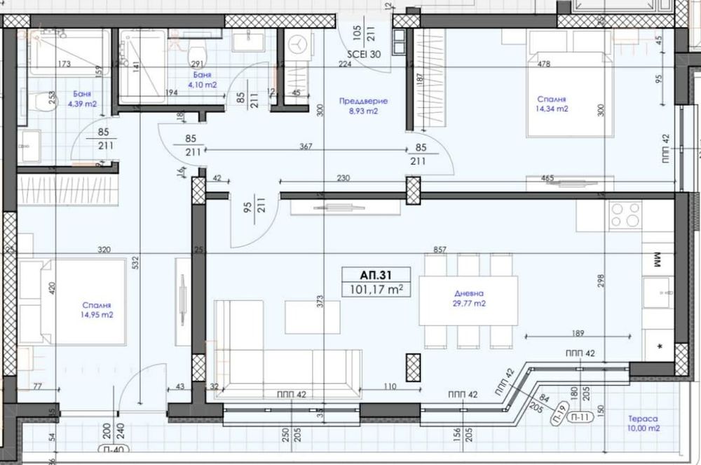 Оферта 34894 - Тристаен апартамент за продажба в с. Марково