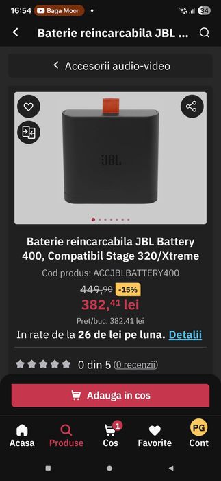 Baterie Jbl 400 compatibil partybox 320 xtreme 4