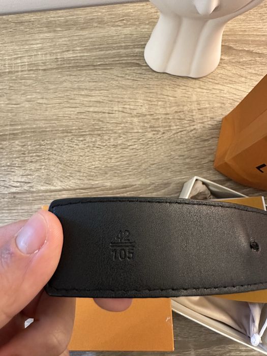 Curea Louis Vuitton Initiales, Damier Graphite, cu cutie și pungă originală marimea 105 cm