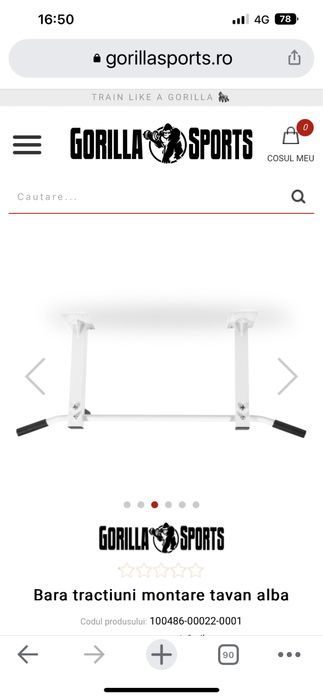 Bara tractiuni montare tavan alba made in Germany rezista 200 kg noua