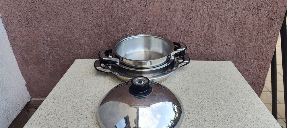 Tigaie inox cu fund dublu