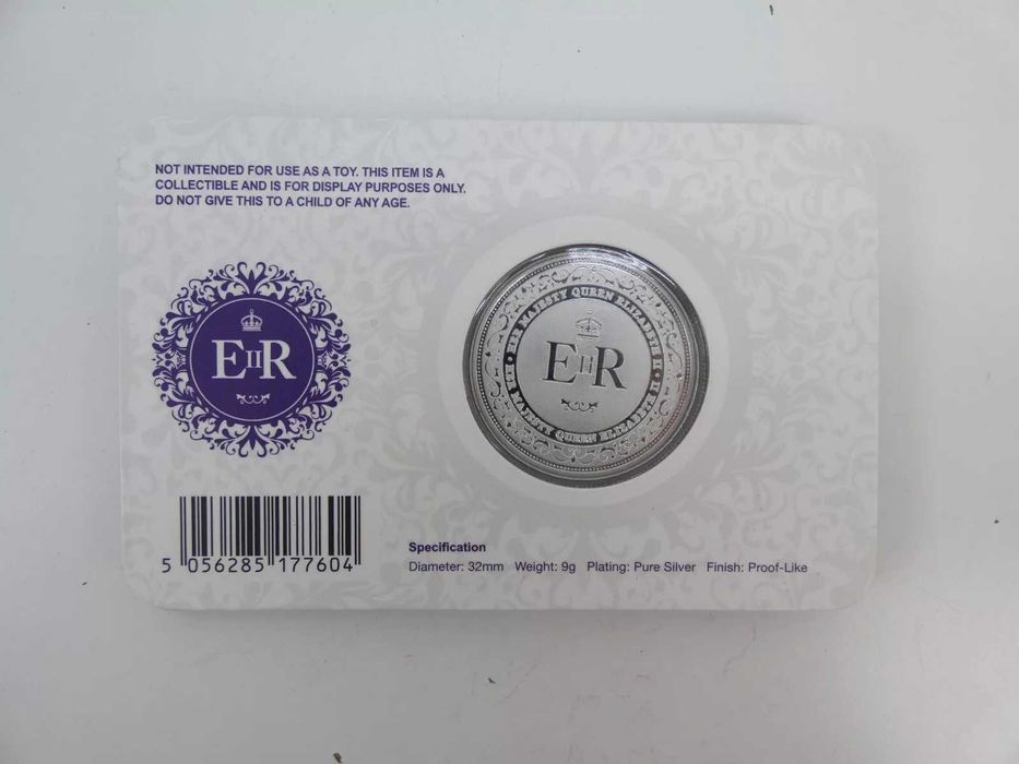 СРЕБЪРНА МЕМОРИАЛНА МОНЕТА- Кралица Елизабет II 1926-2022 - Royal Mint