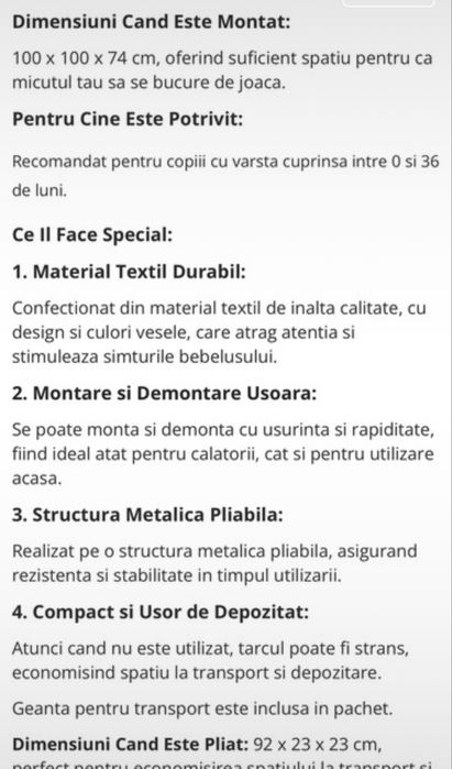 Țard de joacă Lorelli Happy Game Zone- folosit ocazional