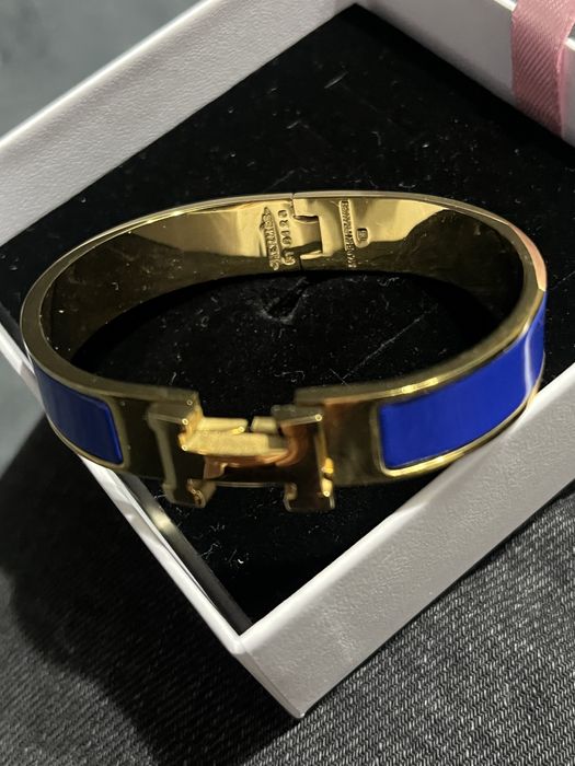 Bratara Hermes Blue Gold Click Buckle
